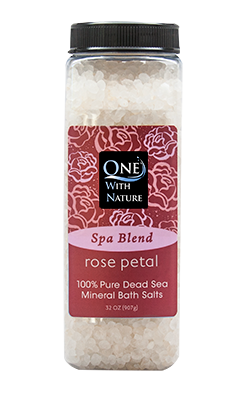 Bath Salts Spa Blend Rose Petal- One Awith Nature- 32oz