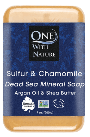 Soap Bar Dead Sea Sulfur Chamomile- One With Nature- 7oz