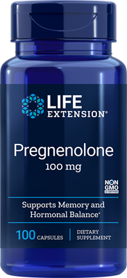 A bottle of Life Extension Pregnenolone 100 mg