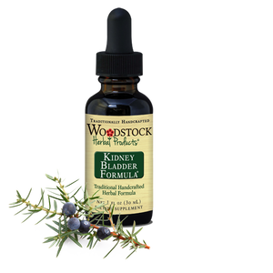 A bottle of Woodstock Herbal Products Kidney Bladder Formula