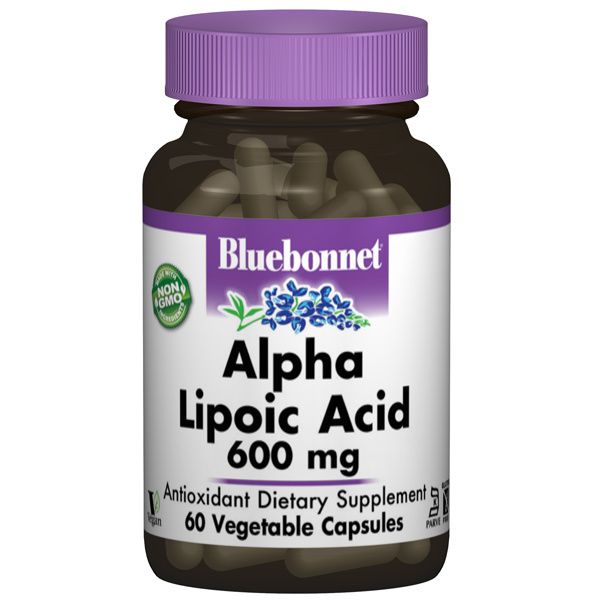 A bottle of Bluebonnet Alpha Lipoic Acid 600 mg
