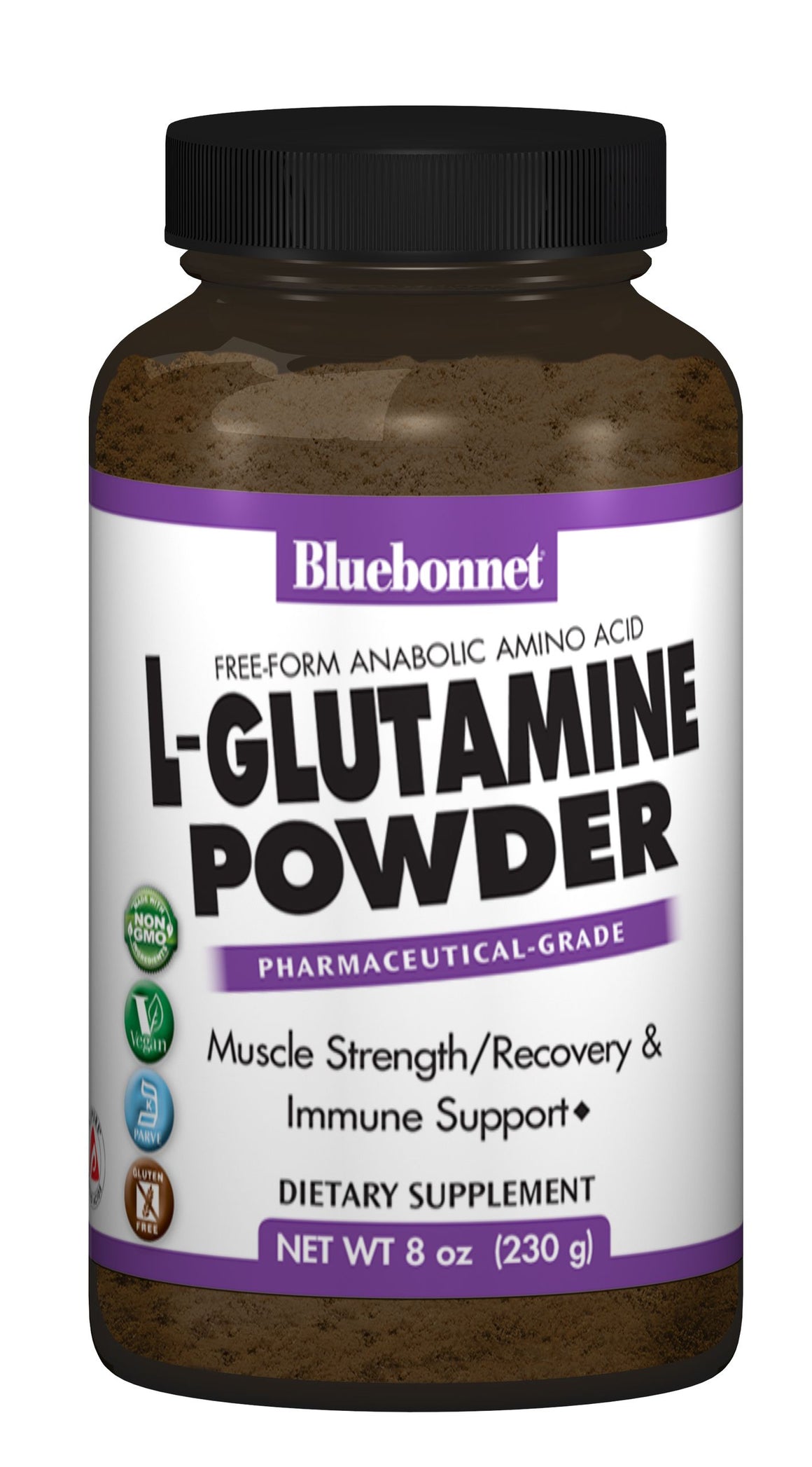A bottle of Bluebonnet L-Glutamine Powder