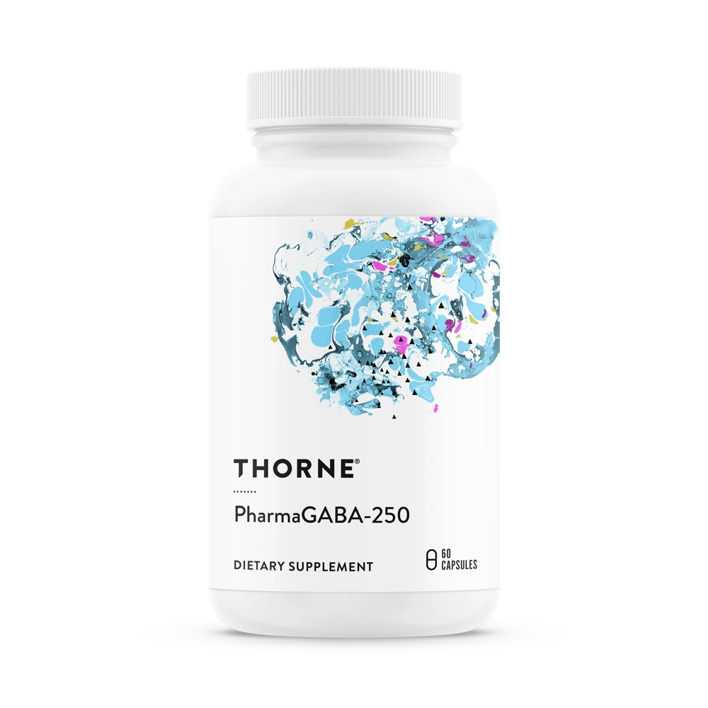 A bottle of Thorne PharmaGABA-250