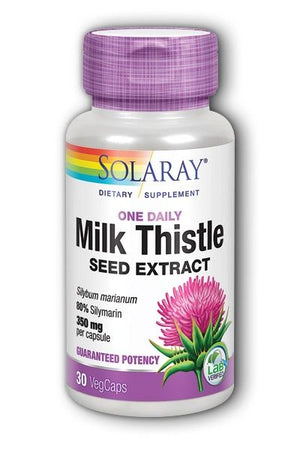 A bottle of Solaray Milk Thistle Seed Extract One Daily