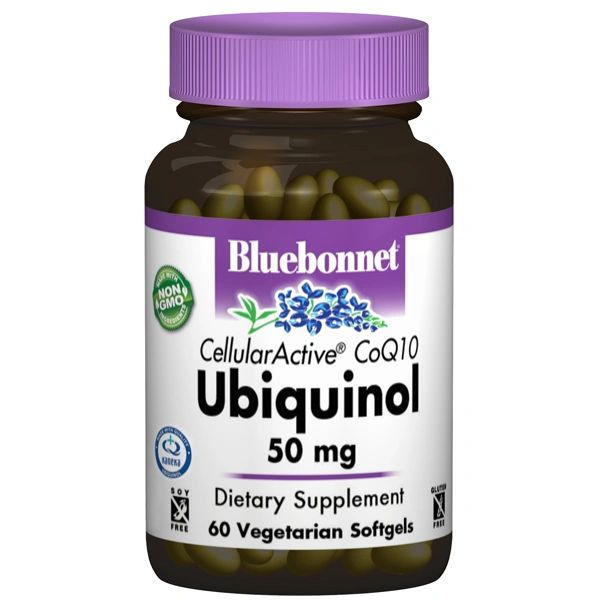A bottle of Bluebonnet CellularActive® CoQ10 Ubiquinol 50 mg