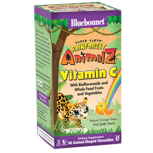 A package of Bluebonnet Super Earth® Rainforest Animalz® Vitamin C
