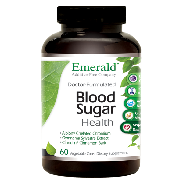 A jar of Emerald Blood Sugar Health