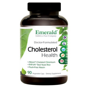 A bottle of Emerald Cholesterol Health