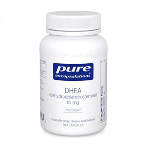 A bottle of Pure DHEA 10 mg