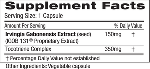 Supplement Facts for Emerald African Mango Capsules