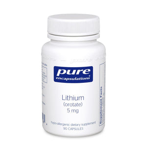 A bottle of Pure Lithium (orotate) 5 mg