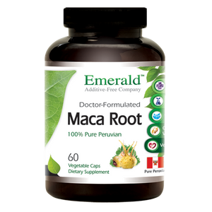 A jar of Emerald Maca Root