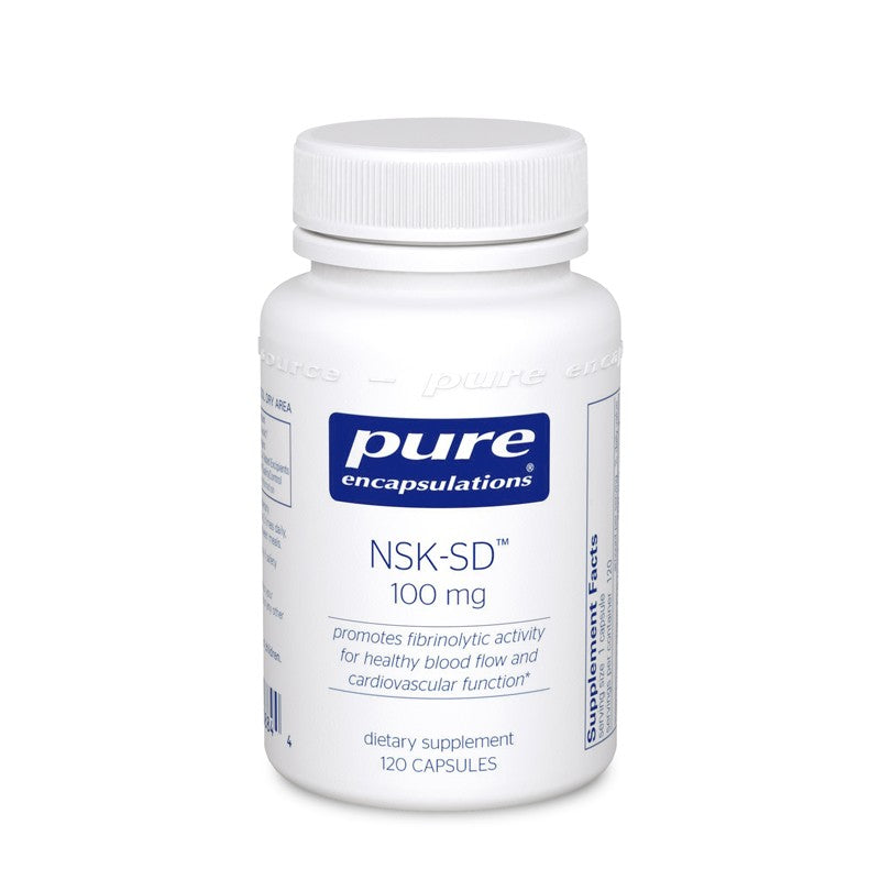 A bottle of Pure NSK-SD™ (Nattokinase) 100 mg