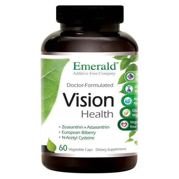 A bottle of Emerald Vision Health