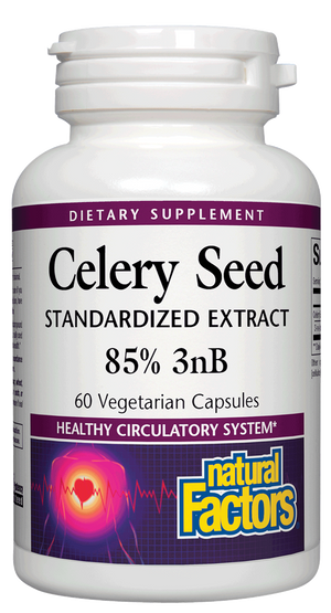A bottle of Natural Factors Celery Seed Extract