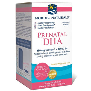 A package of Nordic Naturals Prenatal DHA