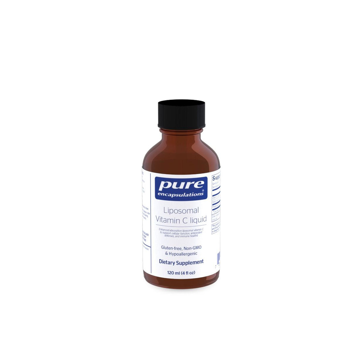 A bottle of Pure Liposomal Vitamin C liquid