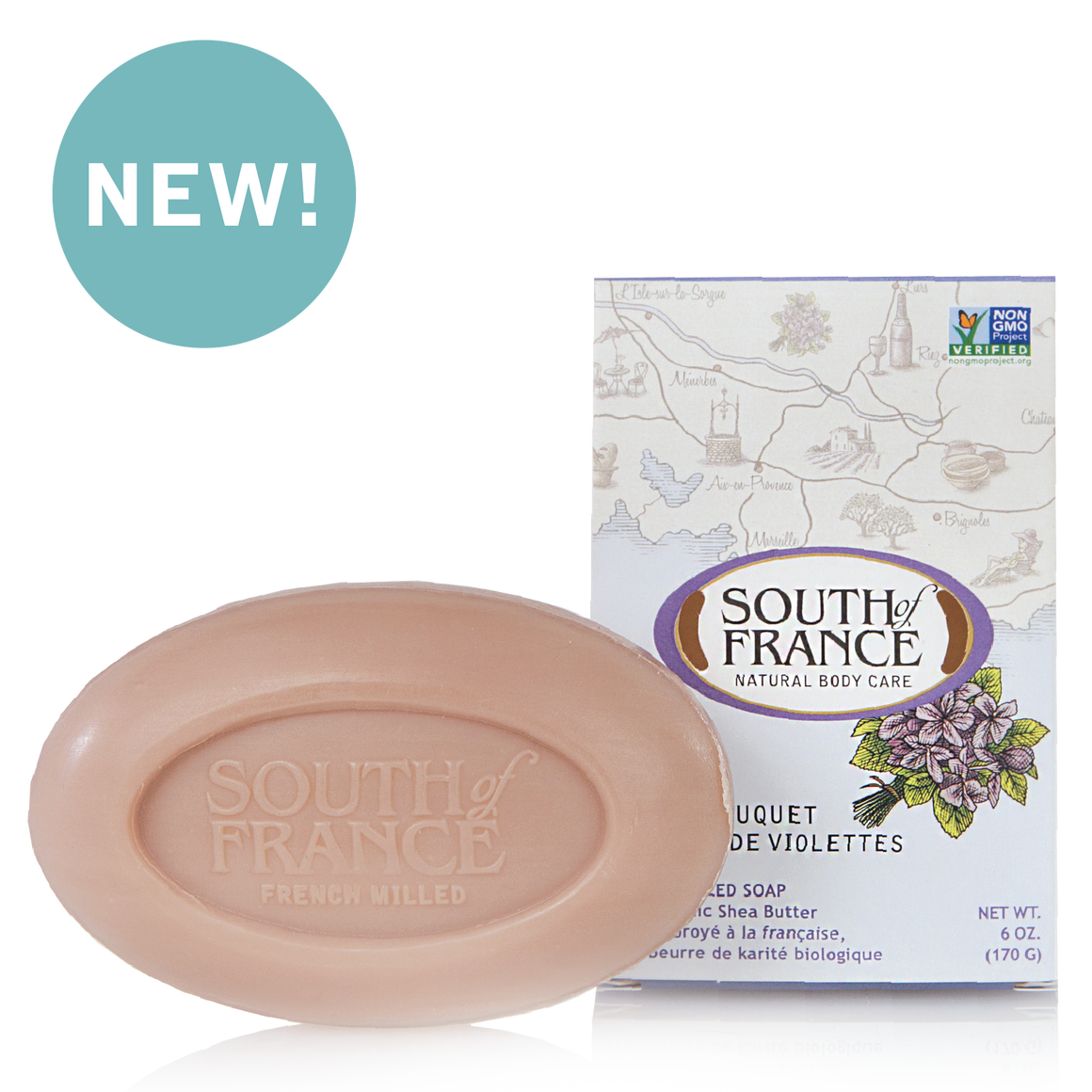 Violet Bouquet Bar Soap - South of France - 6 oz
