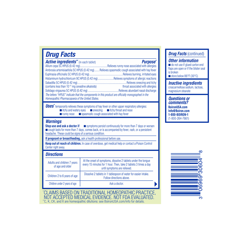 AllergyCalm™ Tablets - Boiron - 60 meltaway tablets