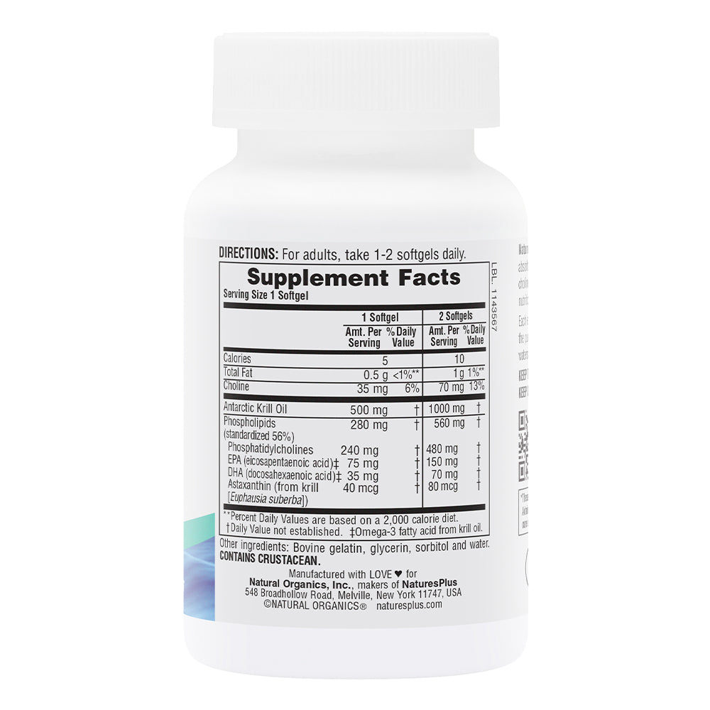 Antarctic Krill Oil - Nature's Plus - 60 softgels