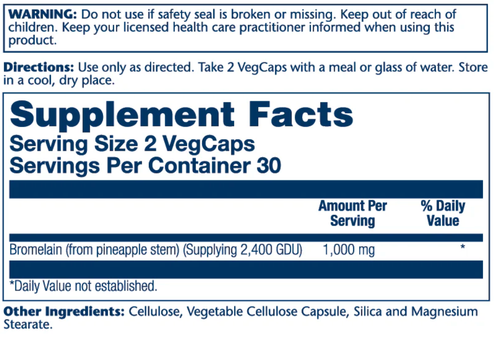 Solaray Bromelain supplement bottle with green label and white cap.