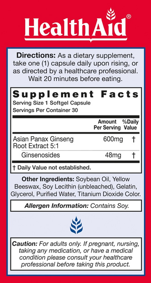 Koregin Korean Ginseng - HealthAid - 30 capsules