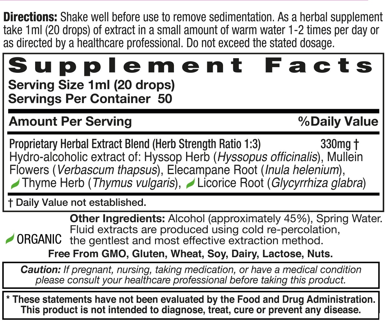 Bronchial Formula Liquid - Healthaid - 1.7 fl oz (50 ml)