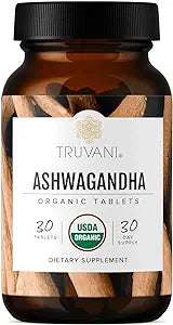 Organic Ashwagandha Tablets-Truvani- 30 tablets
