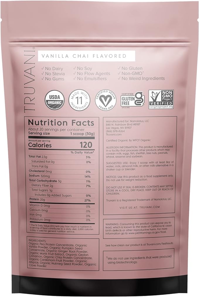 Vanilla Chai Plant Protein Powder-Truvani