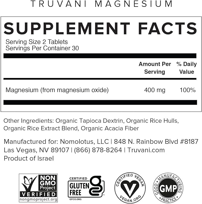 Magnesium from the Dead Sea- Truvani- 60 tablet