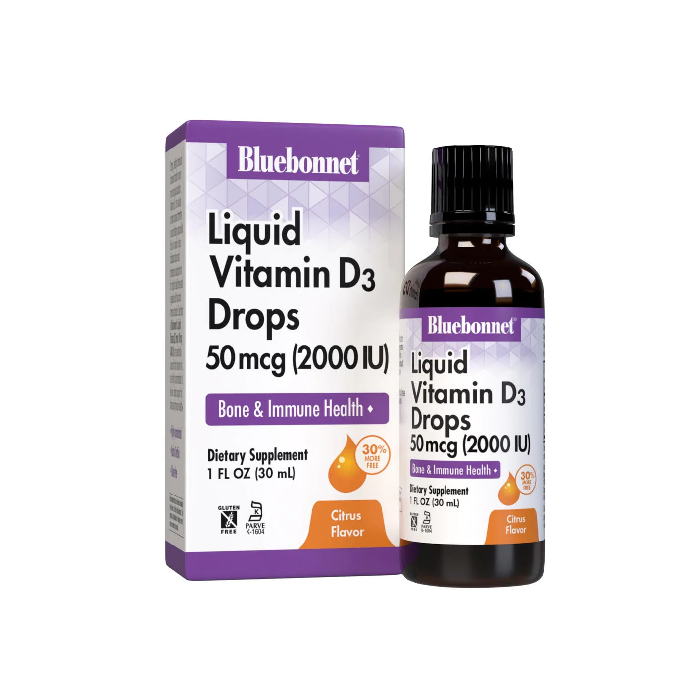 Liquid Vitamin D3 Drops 2000 IU Citrus