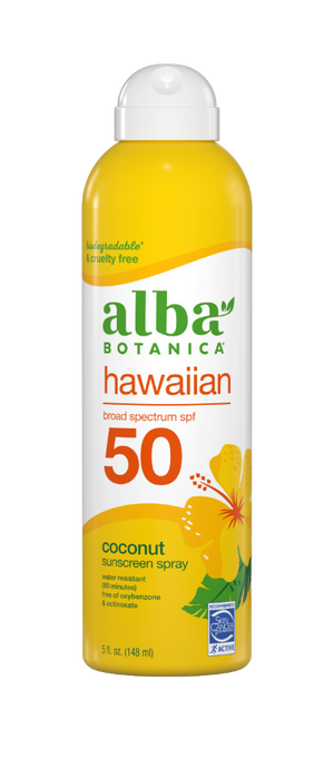 Hawaiian Sunscreen Coconut Spray SPF 50 - Alba Botanica