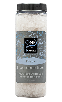 Bath Salts Muscle Detox Fragrance Free- One With Nature- 32oz