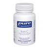 White supplement bottle labeled 'pure encapsulations Iron-C' on a white background