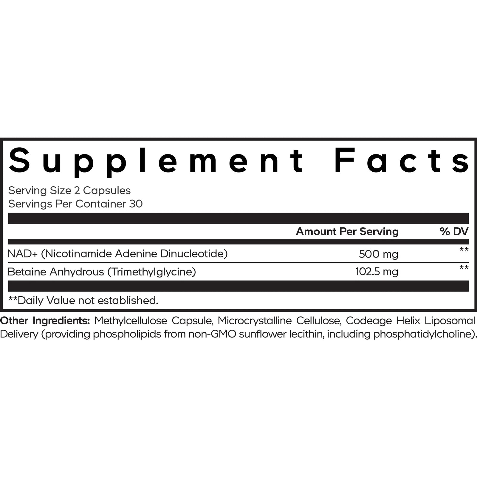 Liposomal NAD+ - Codeage - 60 capsules