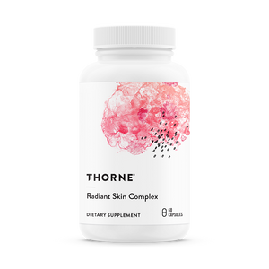 Thorne Radiant Skin Complex dietary supplement bottle on a white background