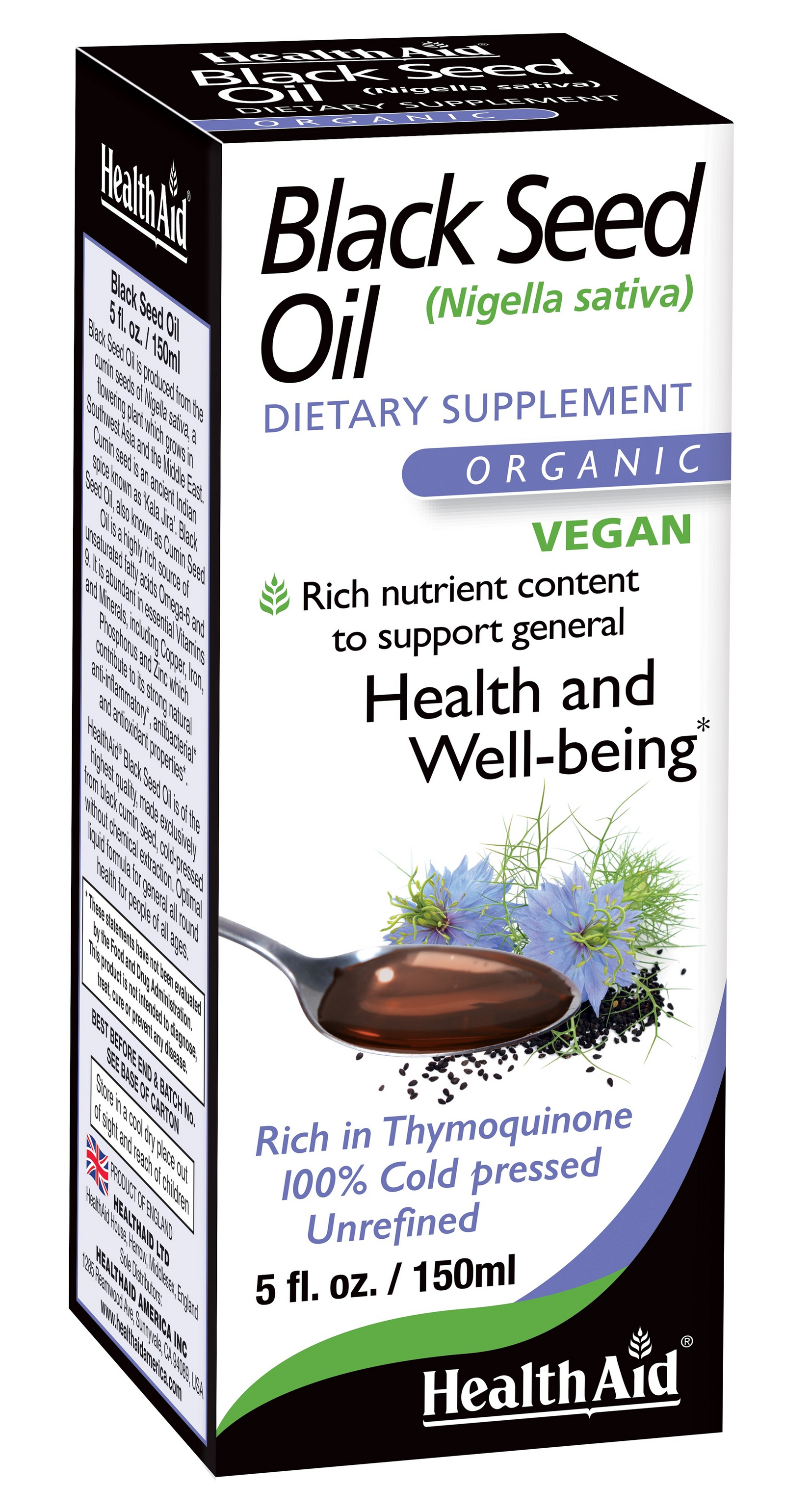 Black Seed Oil liquid - HealthAid - 5 fl oz (150 ml)