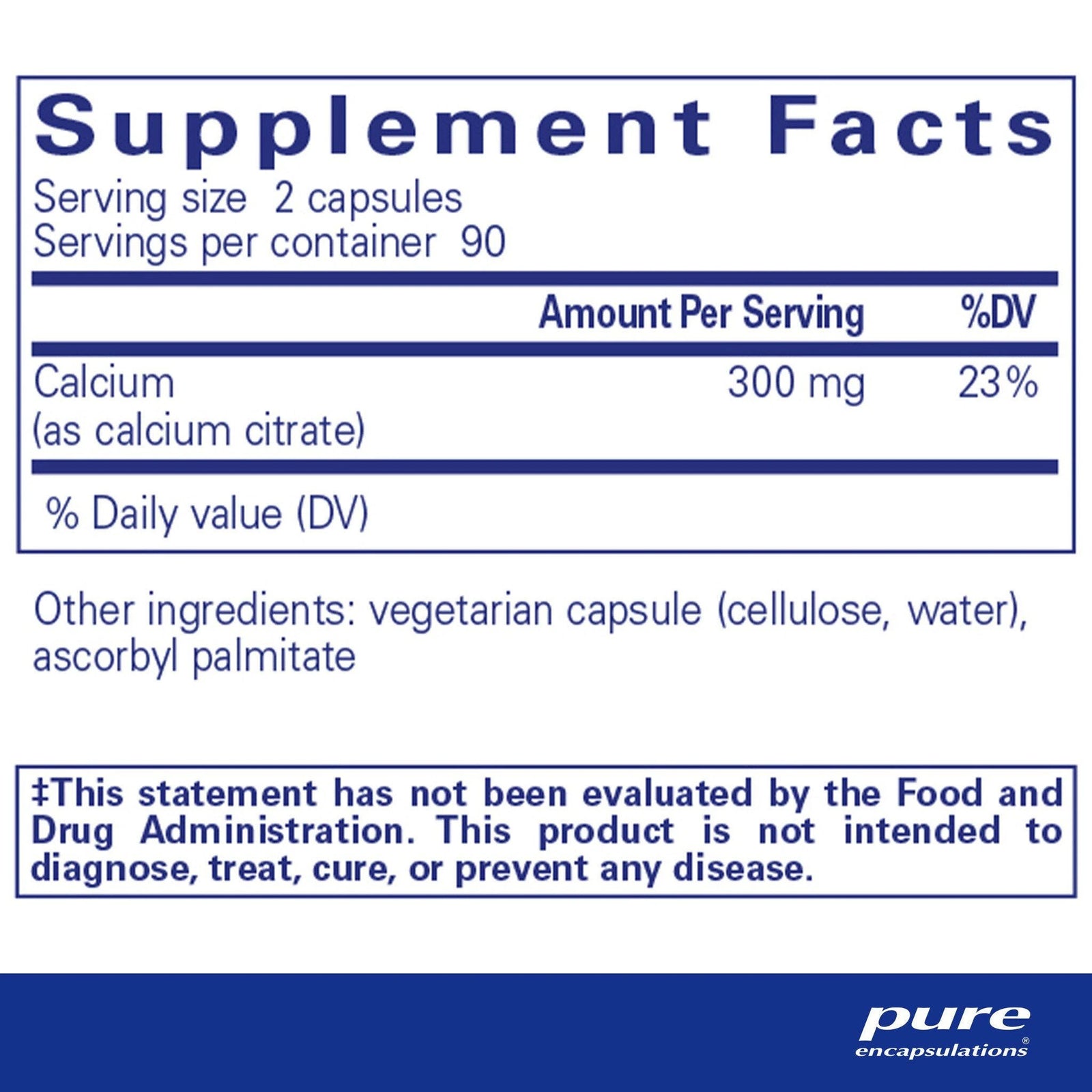 A bottle of Pure Calcium (citrate)