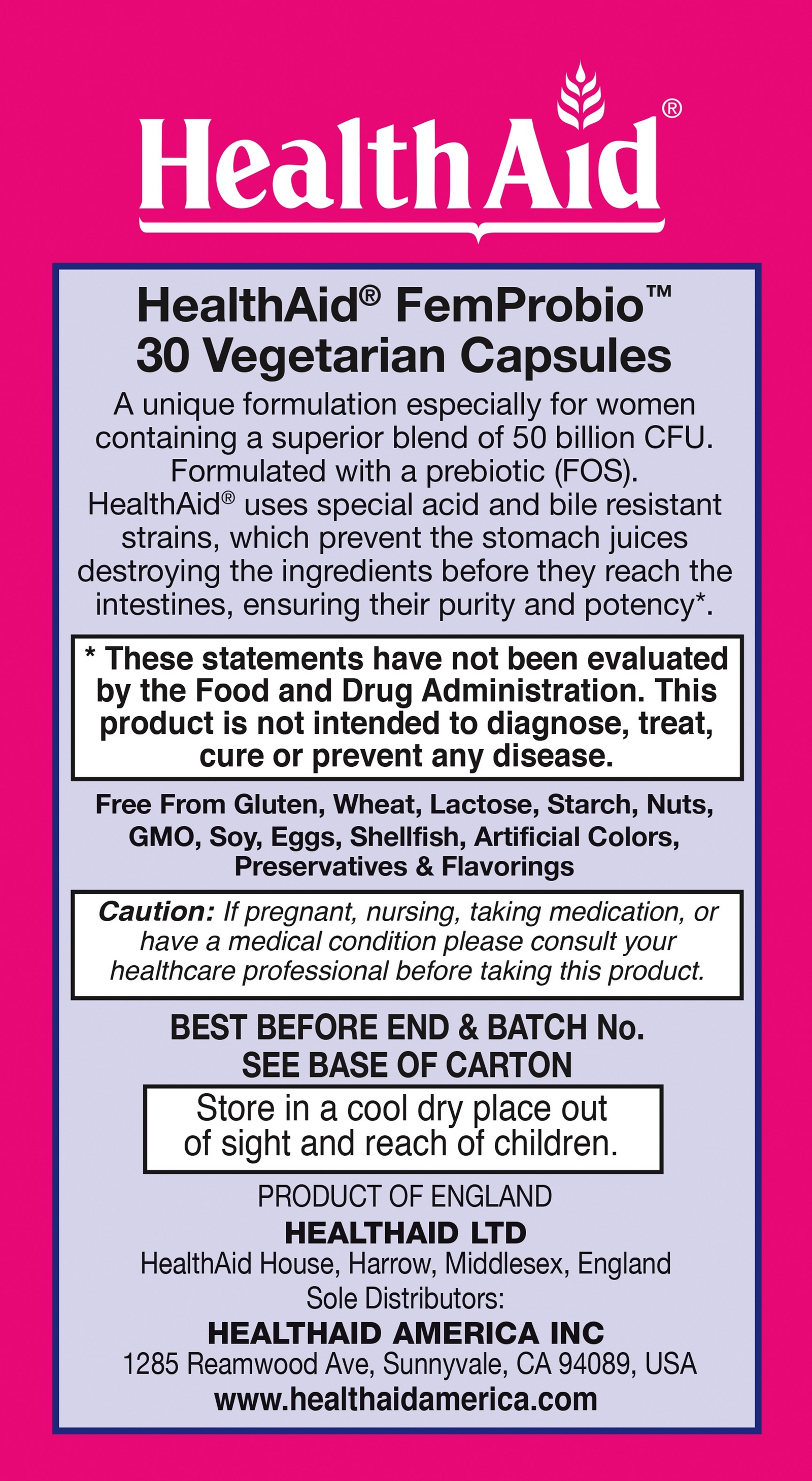 FemProbio (50 Billion) - HealthAid - 30 capsules