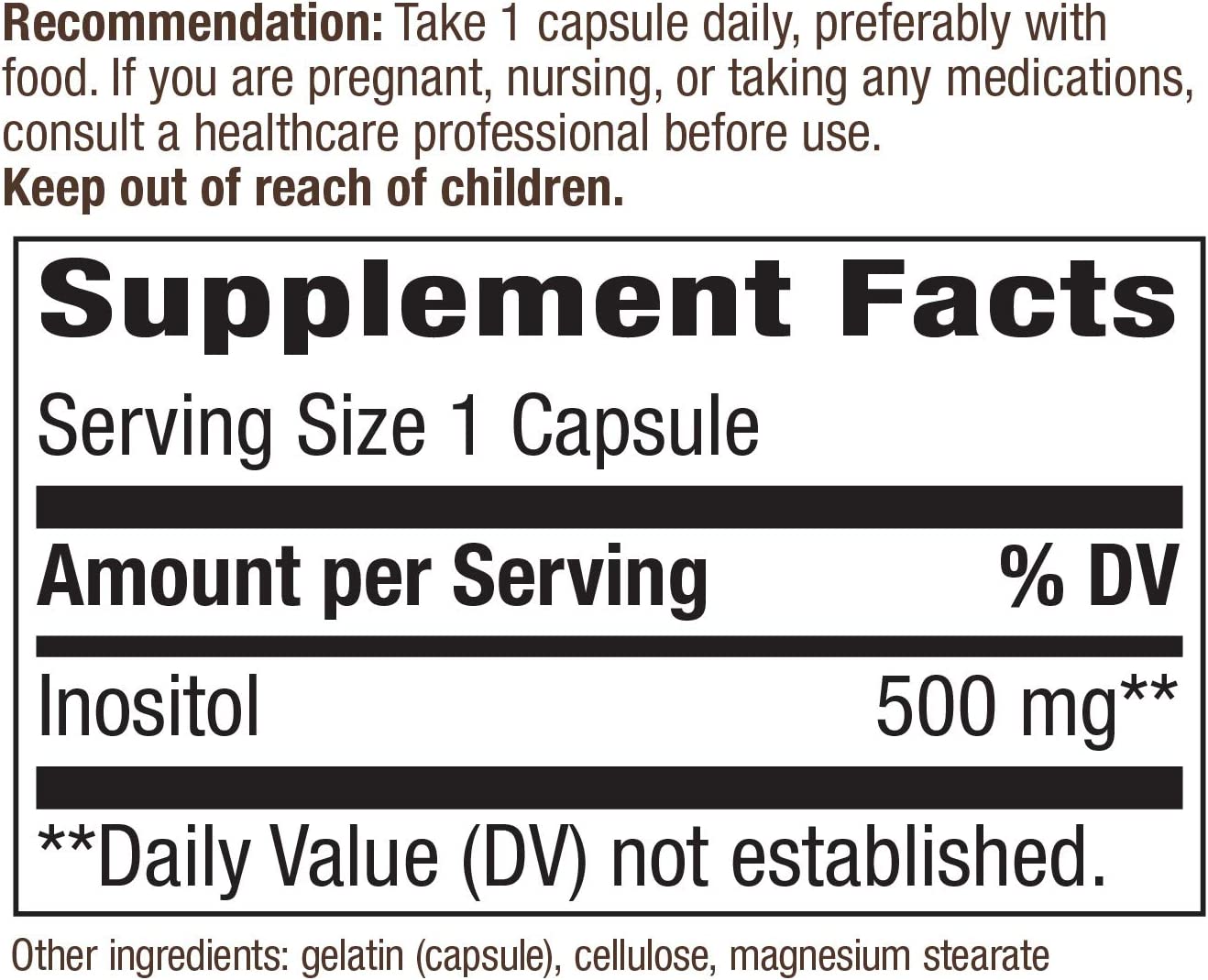 Inositol 500mg - Nature's Way - 100 capsules