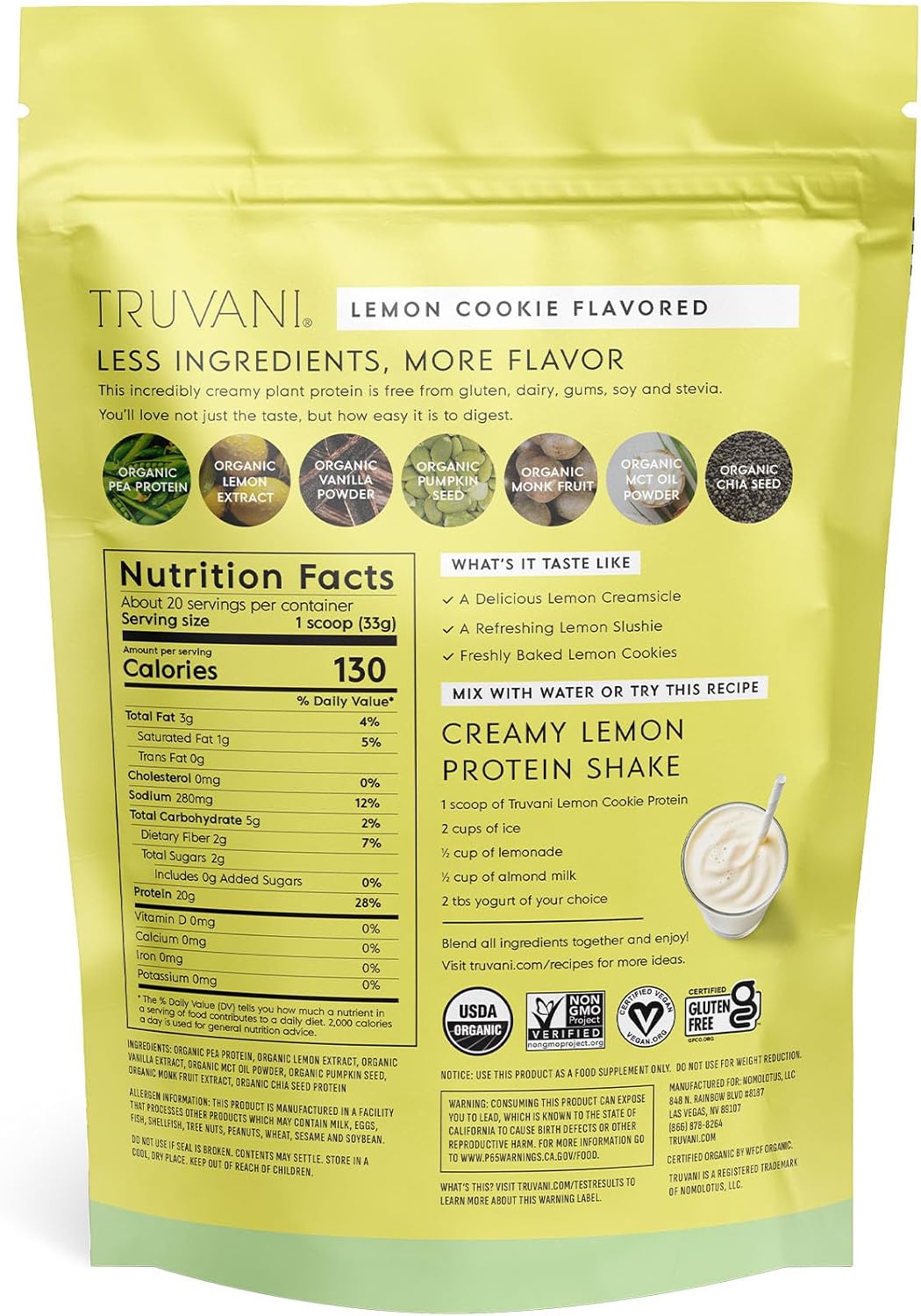 Lemon Cookie Plant Protein Powder