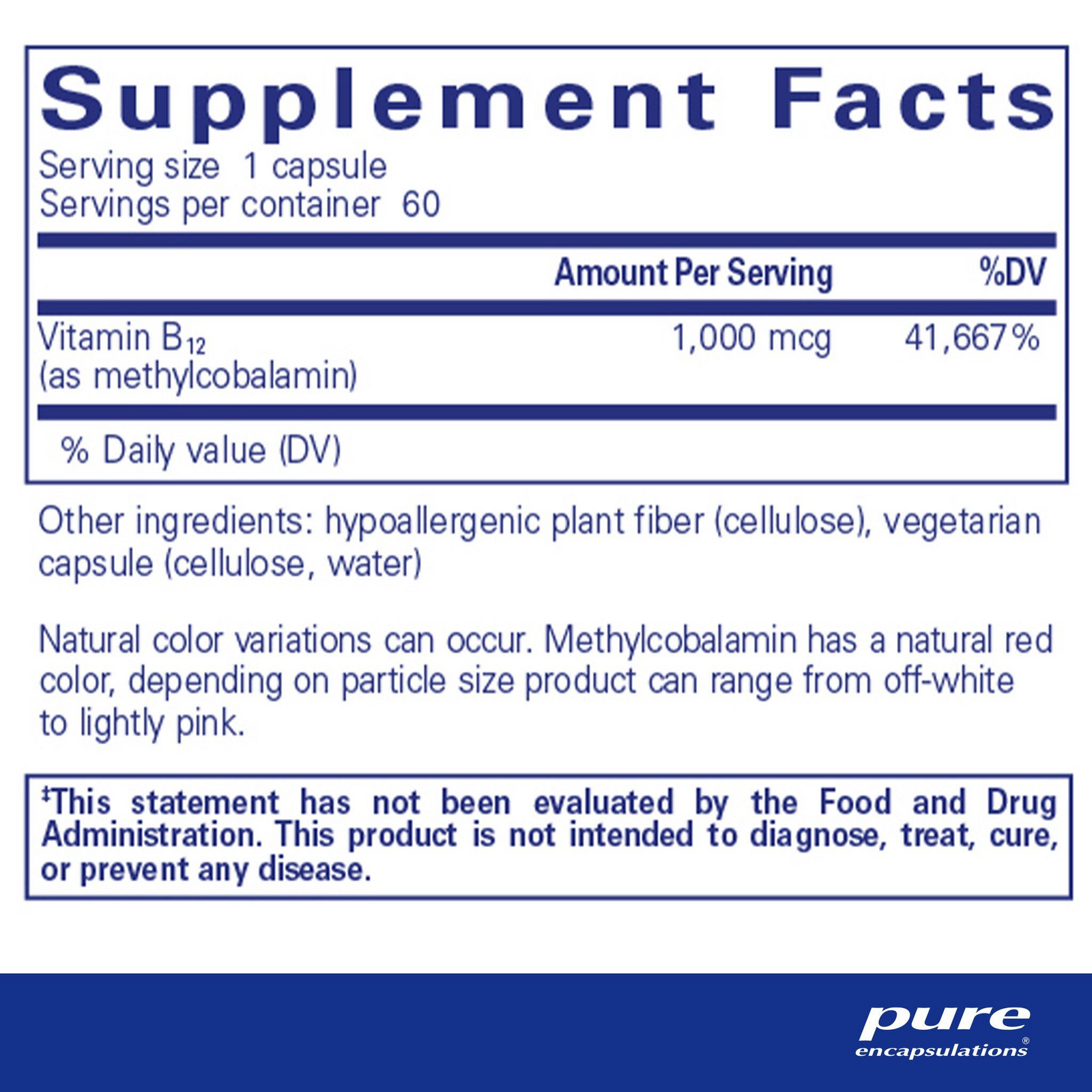 Methylcobalamin 1,000 mcg - Pure Encapsulations