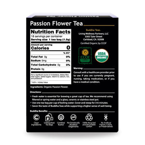 Organic Passion Flower Tea - Buddha Teas - 18 tea bags
