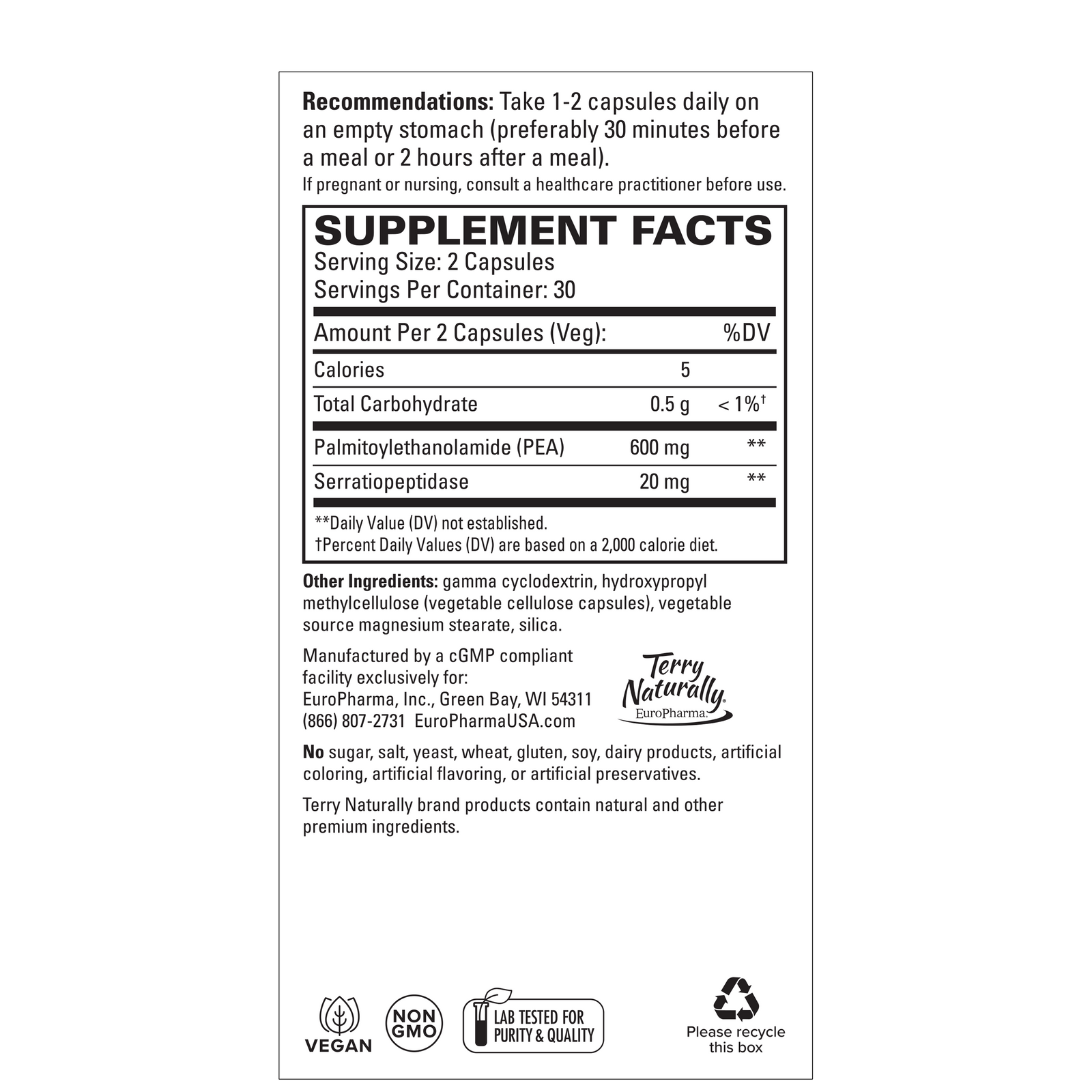 PEA Healthy Inflammation Response - Terry Naturally