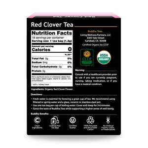Organic Red Clover Tea - Buddha Teas - 18 tea bags