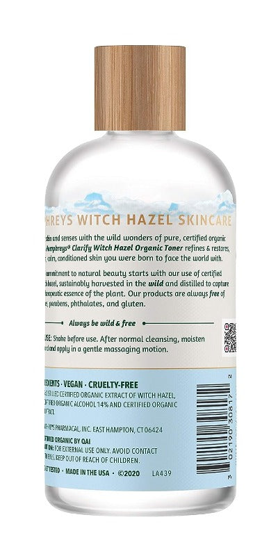 Pure Witch Hazel Organic Toner - Humphreys - 8 fl oz