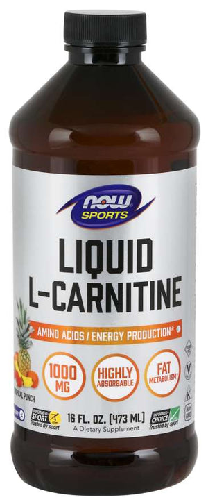 Liquid L-Carnitine 1000mg - Tropical Punch - Now Foods - 16 fl oz 