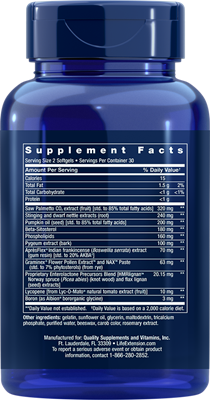 A bottle of Life Extension Ultra Prostate Formula