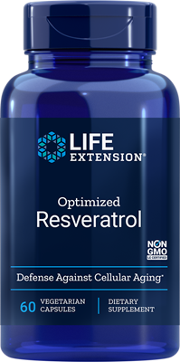 A bottle of Life Extension Optimized Resveratrol