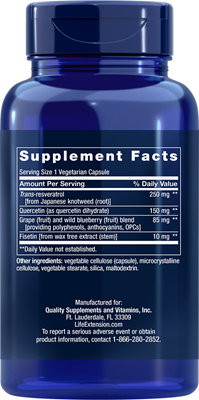 A bottle of Life Extension Optimized Resveratrol